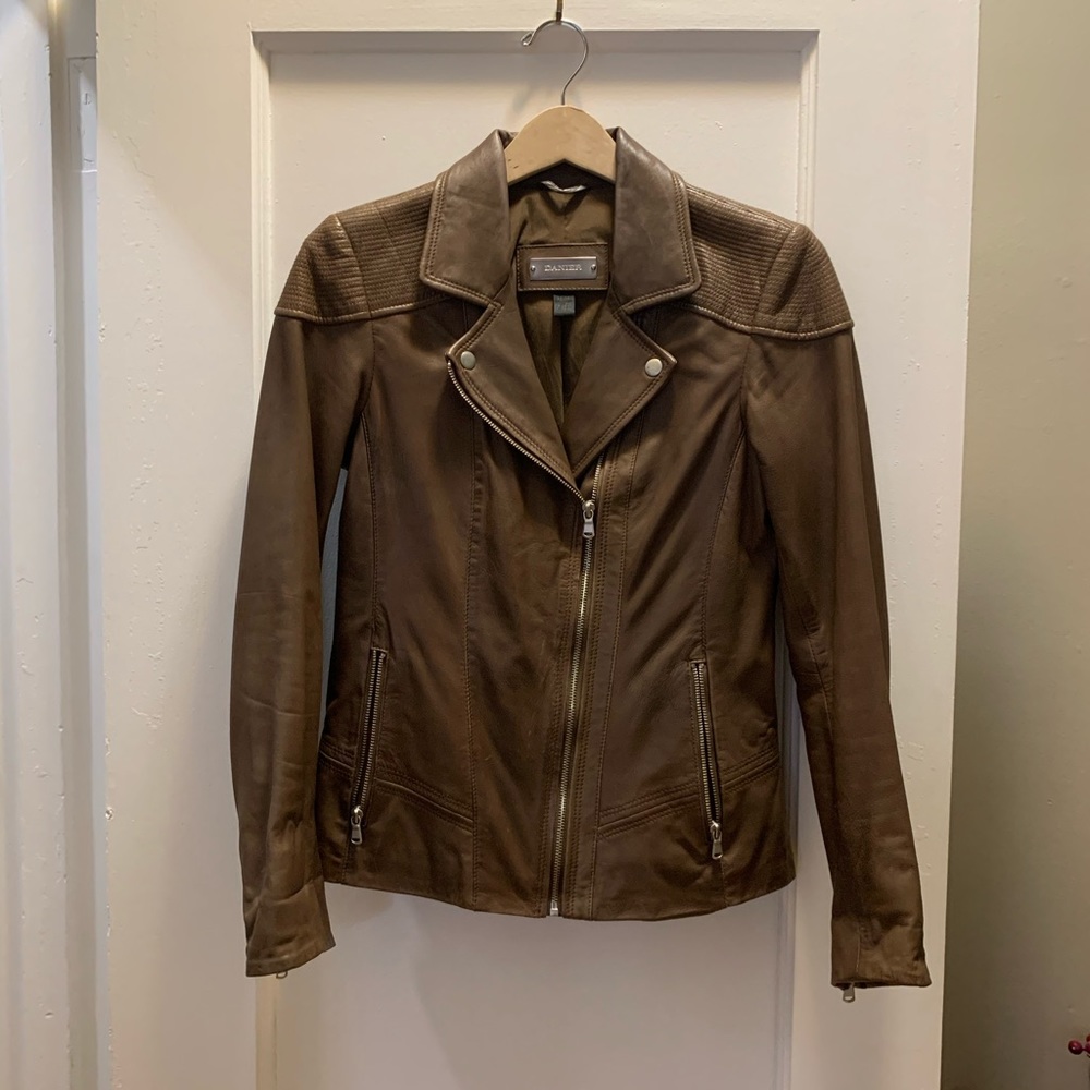 Danier Brown Moto Leather Jacket